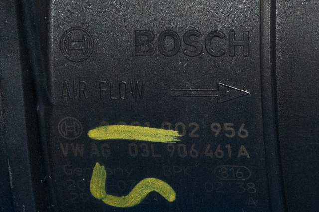 Luftmengde/luftmassemåler til VW Crafter 2011-2016 (Type I, Fase 2)  (BOSCH|0 281 002 956|03L 906 461 A|)