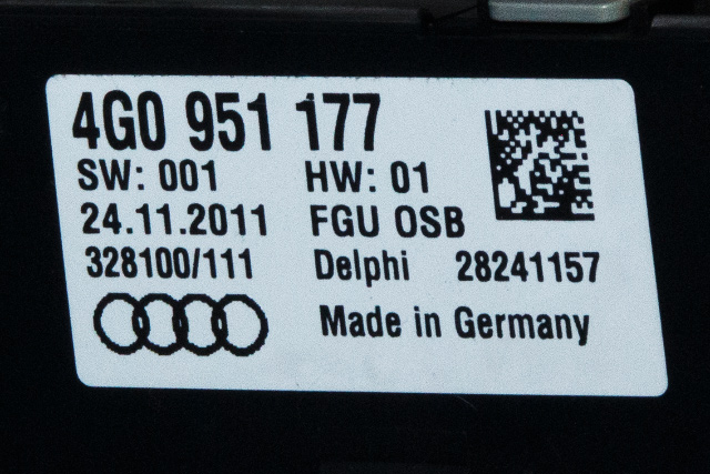 Taklyspanel til Audi A6 2011-2014 (Type IV, Fase 1) (C7) (C7) (VAG|4G0 951 177|)