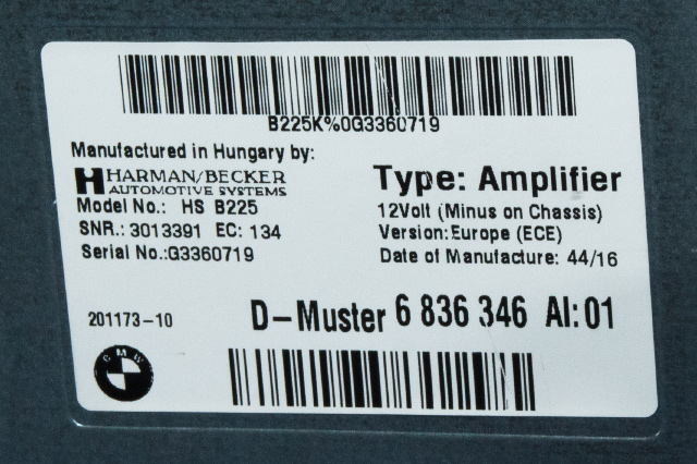 Bilstereo forsterker til BMW i3 2013-2022  (BMW|6 836 346|)