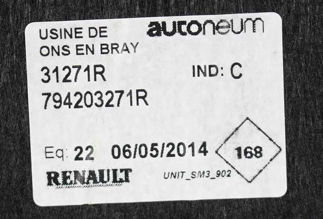 Hattehylle til Renault Zoe 2013-2019 (Fase 1)  (RENAULT|7942 03271R|)