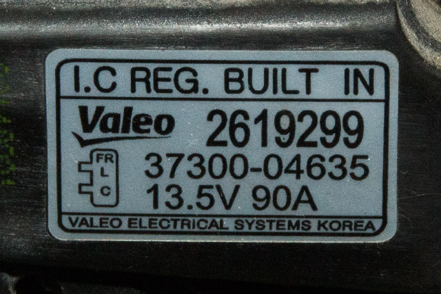 Dynamo til Kia Picanto 2011-2017 (Type II)  (VALEO|2619299|37300-04635. 13|)