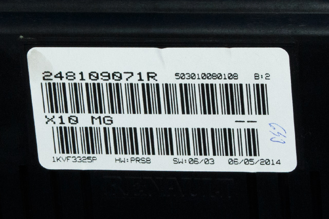 Instrumentpanel til Renault Zoe 2013-2019 (Fase 1)  (RENAULT|2481 09071R|)