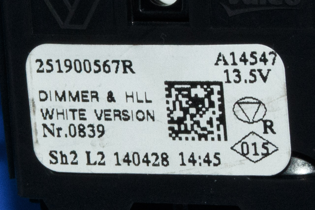 Bryter diverse til Renault Zoe 2013-2019 (Fase 1)  (RENAULT|2519 00567R|)