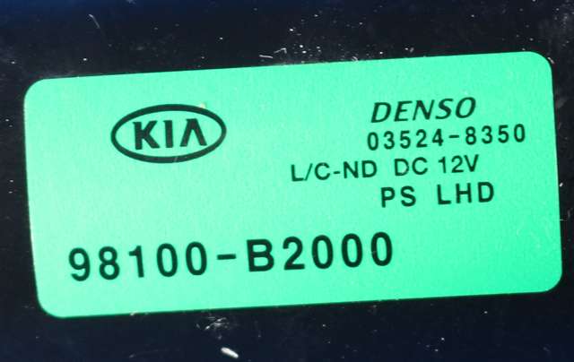 Viskermotor frontrute komplett m/overføring til Kia Soul 2014-2019 (Type II)  (KIA|98100-B2000|)