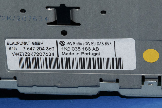 Bilstereo, med DAB til VW Golf VI 2008-2012 (BLAUPUNKT|7 647 204 360|1K0 035 186 AB|)
