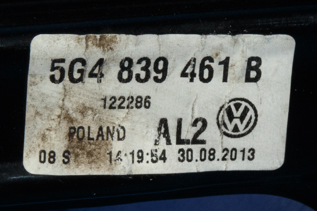 Ruteheis venstre bak til VW Golf VII 2012-2017 (Fase 1) (VAG|5G4 839 461 B|)