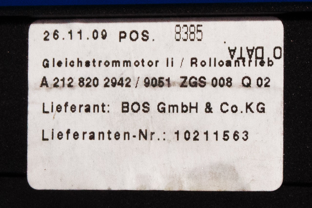 Bagasjerom diverse til Mercedes E-Klasse 2009-2013 (Fase 1) (W212) (W212) (MERCEDES|A 212 820 29 42|)