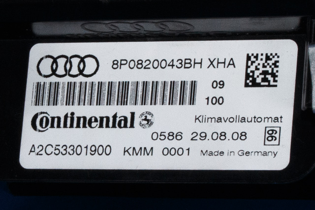 Varmeapparat betjening til Audi A3 2009-2012 (Type II, Fase 2)  (VAG|8P0 820 043 BH|)