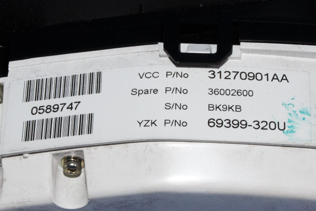 Instrumentpanel til Volvo XC60 2008-2013 (Type I, Fase 1)  (YAZAKI|69399-320U|31270901|)
