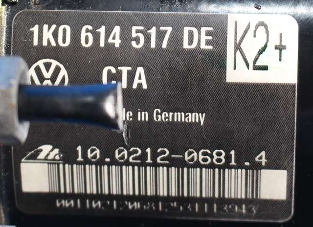 ABS sentral til VW Caddy 2010-2015 (Type III, Fase 2)  (VAG|1K0 614 517 DE|1K0 907 379 BJ|)