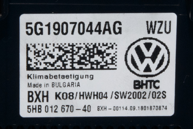 Varmeapparat betjening til VW T-Roc 2017-->>  (HELLA|5HB 012 670-40|5G1 907 044 AG|)