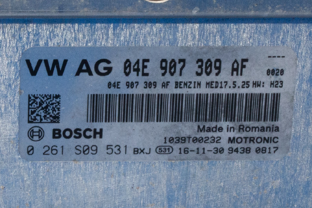 Styreenhet motor til Škoda Rapid 2012-2019  (BOSCH|0 261 S09 531|04E 907 309 AF|)
