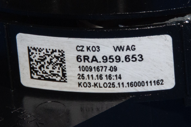 Airbag slepering til Škoda Rapid 2012-2019  (VAG|6RA 959 653|)