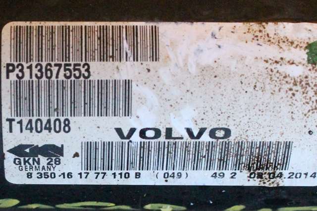 Drivaksel høyre foran, diesel/automat til Volvo XC70 2014-2016 (Type II, Fase 2)  (VOLVO|931367553|)