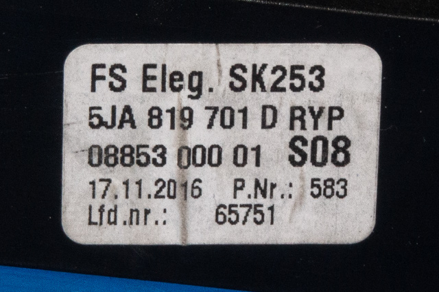 Dashbord friskluftdyse venstre til Škoda Rapid 2012-2019  (VAG|5JA 819 701 D|)