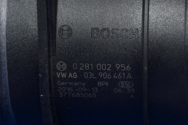 Luftmengde/luftmassemåler til VW T-Roc 2017-->> (BOSCH|0 281 002 956|03L 906 461 A|)