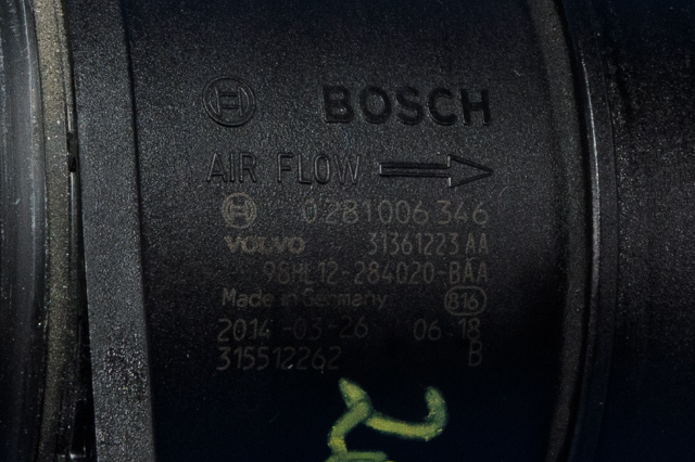 Luftmengde/luftmassemåler til Volvo XC70 2014-2016 (Type II, Fase 2)  (BOSCH|0 281 006 346|31361223 AA|)