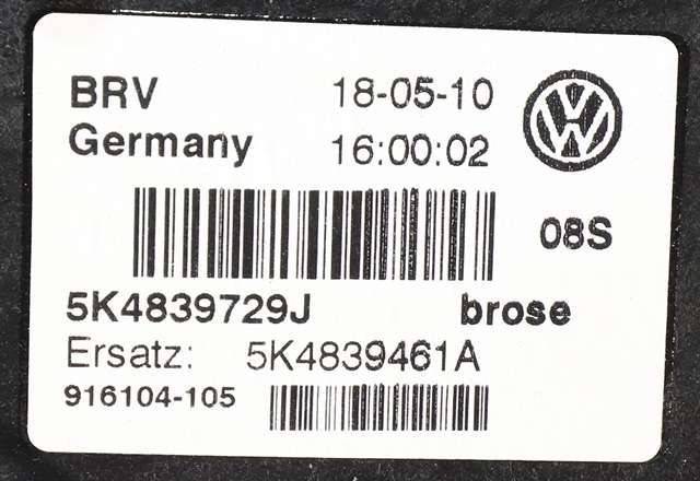 Ruteheis venstre bak til VW Golf VI 2008-2012  (VAG|5K0 959 703 C|)