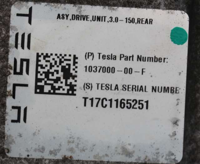 Motor elbil bak til Tesla Model S 2016-2021 (Fase 2)  (TESLA|1037000-00-F|)