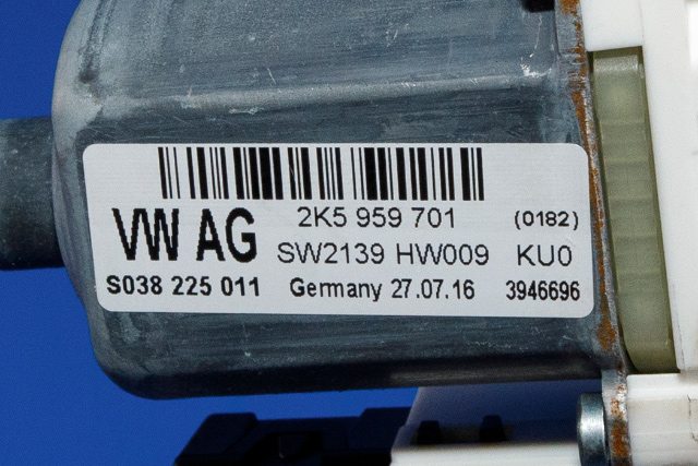 Ruteheis, kun motor, venstre foran til VW Caddy 2015-2020 (Type III, Fase 3)  (VAG|2K5 959 701|5K0 959 793|)