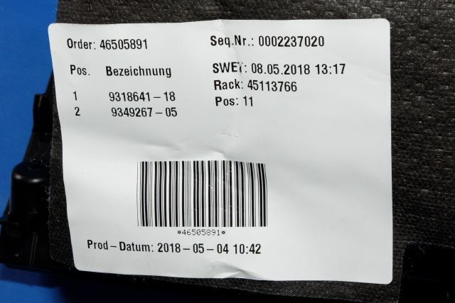 Hanskerom til BMW 2-Serie, Active/Gran Tourer 2014-->> (F45/F46) (F45/F46) (BMW|9 318 641|)