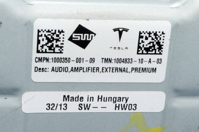 Bilstereo forsterker til Tesla Model S 2013-2016 (Fase 1) (TESLA|1004833-10-A|)