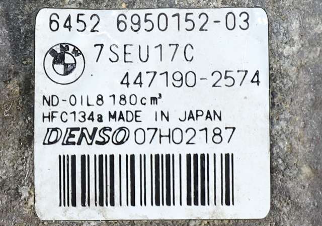 Aircondition kompressor til BMW 5-Serie 2003-2010 (E60/E61) (E60/E61) (DENSO|447190-2574|64.52-6 950 152|)