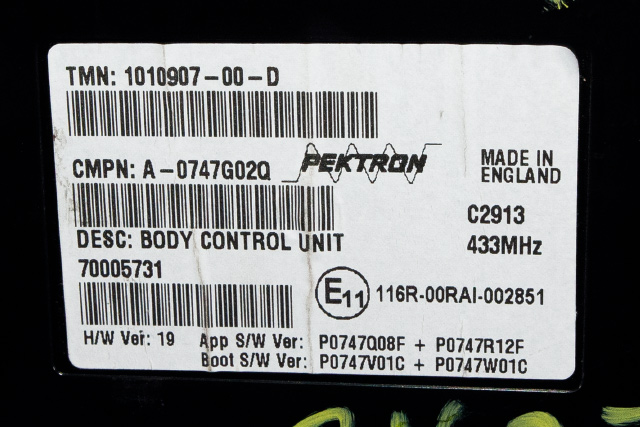 Styreenhet comfort (BCM) til Tesla Model S 2013-2016 (Fase 1)  (TESLA|1010907-00-D|)