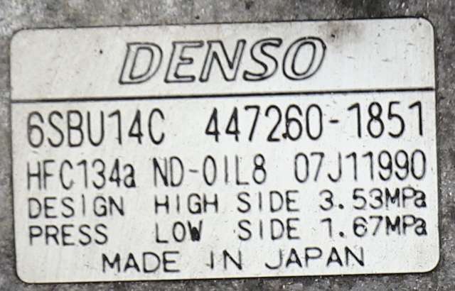 Aircondition kompressor til BMW 1-Serie 2004-2011 (E81/E82/E87/E88) (E81/E82/E87/E88) (DENSO|447260-1851|)