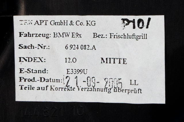 Dashbord friskluftdyse til BMW 3-Serie 2005-2011 (E90/E91/E92/E93) (E90/E91/E92/E93) 