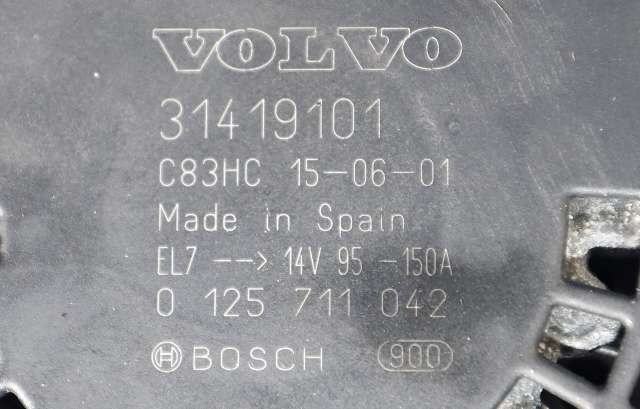 Dynamo diesel til Volvo V40 2012-2019  (BOSCH|0 125 711 042|31419101. 14 VOLT - 150 AMP|)
