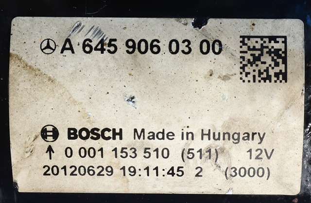 Starter diesel til Mercedes B-Klasse 2011-2018 (W246) (W246) (BOSCH|0 001 153 510|A 645 906 03 00|)