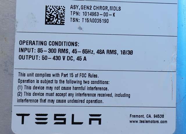 Batterilader (OBC - On Board Charger) til Tesla Model S 2013-2016 (Fase 1)  (TESLA|1014963-00-K|)