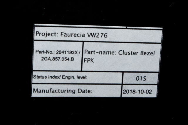 Dashbord diverse til VW T-Roc 2017-->> (VAG|2GA 857 054 B|)