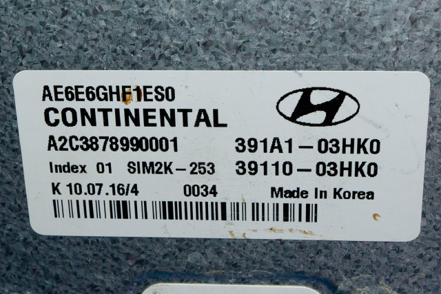 Styreenhet motor til Hyundai Ioniq Hybrid 2016-2019 (Fase 1) (HYUNDAI|391A1-03HK0|)