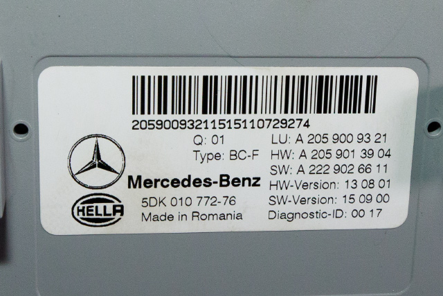 Styreenhet (SAM - Signal Acquisition Module) til Mercedes C-Klasse, Coupe/Cab 2015-2018 (Fase 1) (C205) (C205) (HELLA|5DK 010 772-76|A 205 900 93 21|)