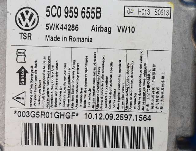 Styreenhet airbag hovedsensor til VW Golf VI 2008-2012  (VAG|5C0 959 655 B|)