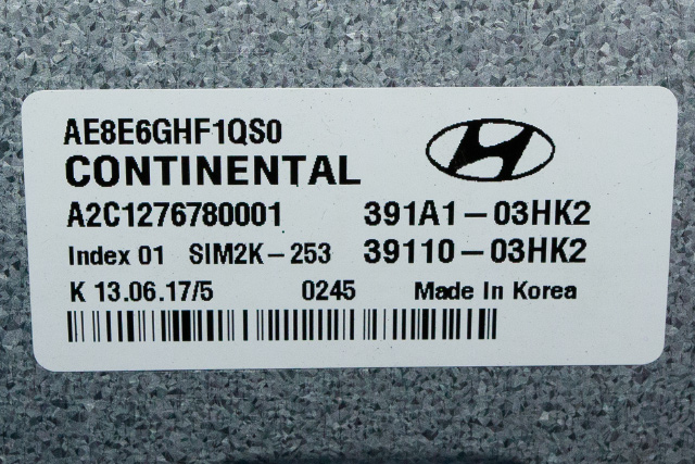 Styreenhet motor til Hyundai Ioniq Hybrid 2016-2019 (Fase 1)  (HYUNDAI|391A1-03HK2|)