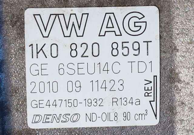 Aircondition kompressor til VW Golf VI 2008-2012  (DENSO|447150-1932|1K0 820 859 T|)
