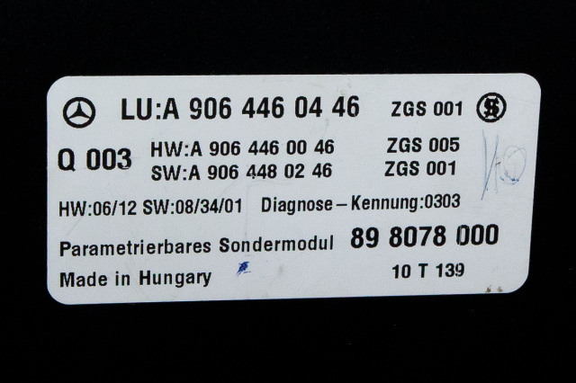 Styreenhet diverse til Mercedes Sprinter 2006-2013 (Fase 1) (906) (906) (MERCEDES|A 906 446 04 46|)