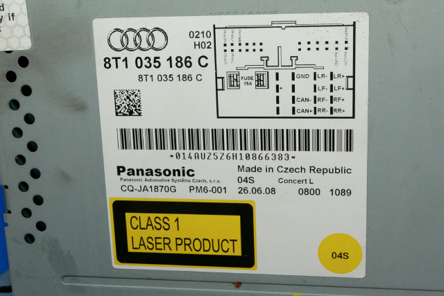 Bilstereo til Audi A4 2007-2014 (Type IV) (B8) (B8) (VAG|8T1 035 186 C|)