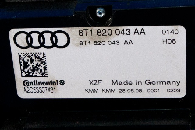 Varmeapparat betjening til Audi A4 2007-2014 (Type IV) (B8) (B8) (VAG|8T1 820 043 AA|)