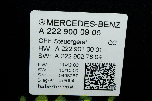 Styreenhet parkering til Mercedes C-Klasse, Coupe/Cab 2015-2018 (Fase 1) (C205) (C205) (MERCEDES|A 222 900 09 05|)