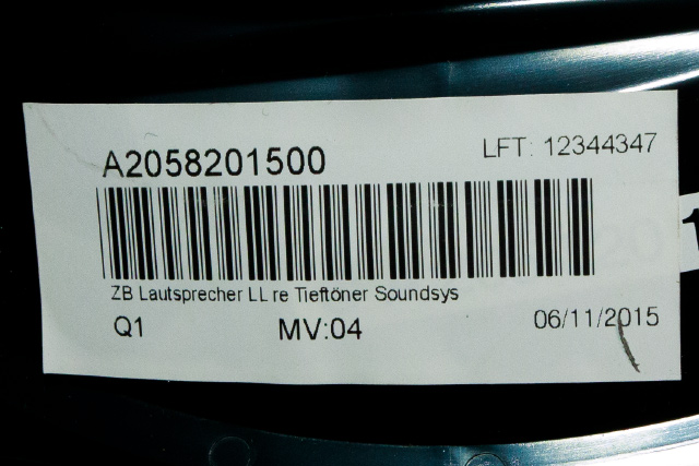 Bilstereo høyttaler til Mercedes C-Klasse, Coupe/Cab 2015-2018 (Fase 1) (C205) (C205) (MERCEDES|A 205 820 15 00|)