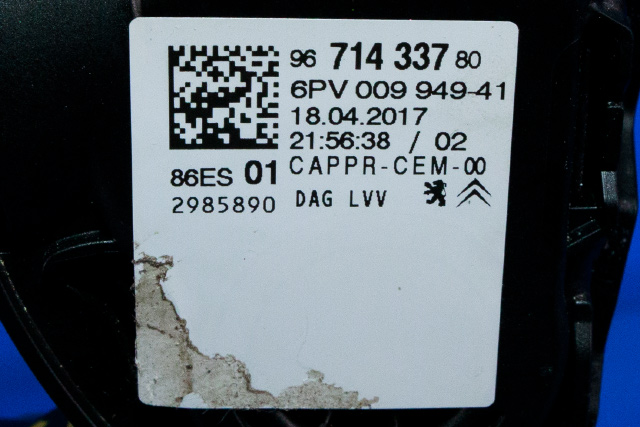 Pedal gass til Peugeot 2008 2013-2019 (Type I)  (HELLA|6PV 009 949-41|96 714337 80|)