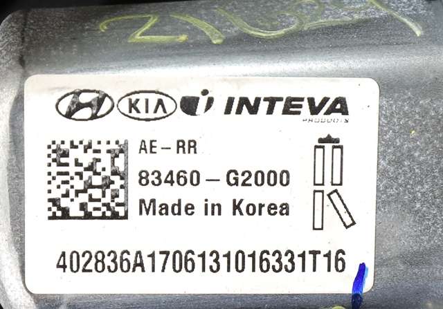 Ruteheis høyre bak til Hyundai Ioniq Hybrid 2016-2019 (Fase 1)  (HYUNDAI|83460-G2000|)