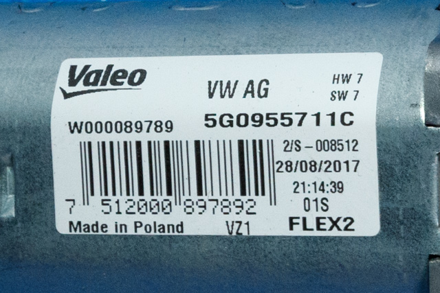 Viskermotor bakrute til VW e-Golf 2017-2020 (Fase 2)  (VAG|5G0 955 711 C|)