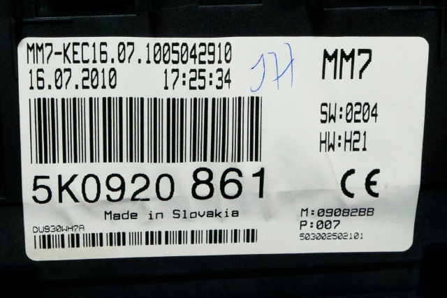 Instrumentpanel til VW Golf VI 2008-2012 (VAG|5K0 920 861|)