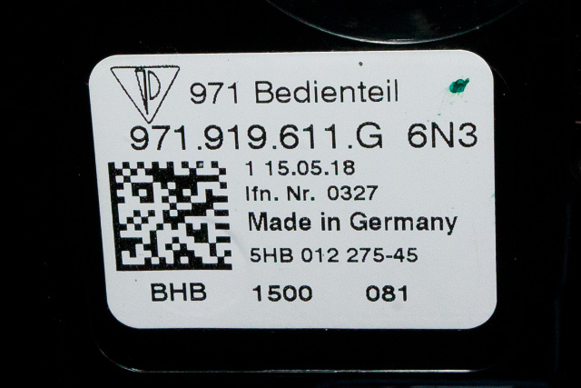 Varmeapparat betjening til Porsche Panamera 2017-->> (Type II) (971) (971) (PORSCHE|971 919 611 G|)
