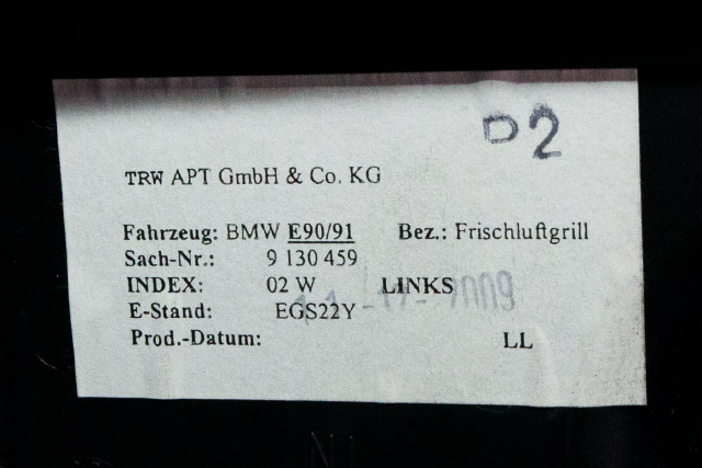 Dashbord friskluftdyse venstre til BMW 3-Serie 2005-2011 (E90/E91/E92/E93) (E90/E91/E92/E93) (BMW|9 130 459|)